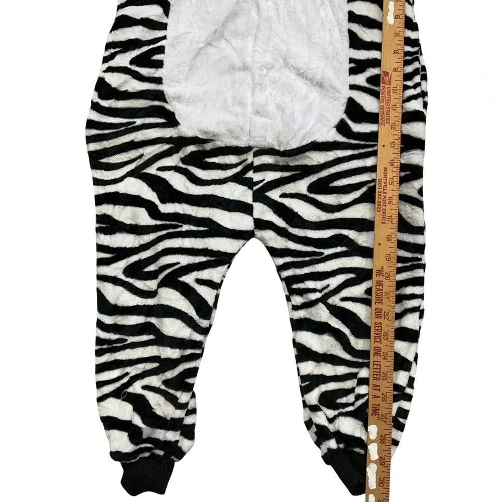 Zebra‎ Animal 1 Piece Plush Fleece Hooded Kigurumi Pajamas Costume Kids 7/8 NWOT